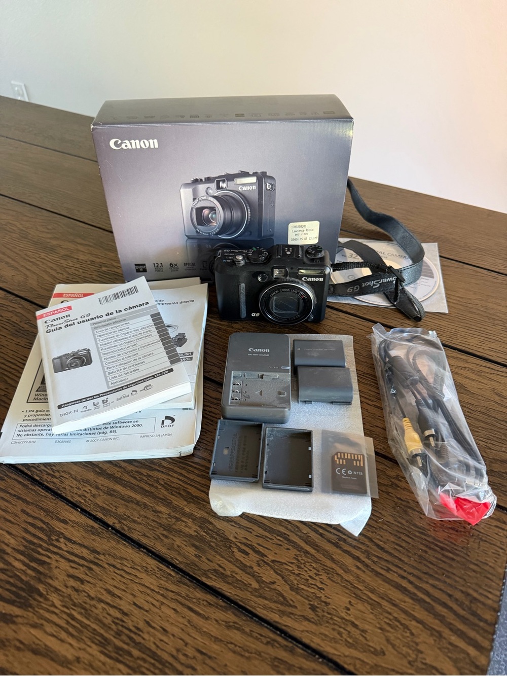 Canon PowerShot G9 Digital Camera 6X Charger Battery Case Memory Instructions